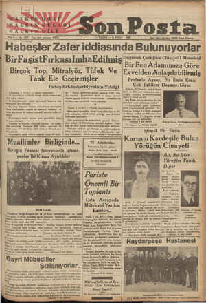  sür ei HDAL KPANGCOZÜU HALRRANWULAĞI H ATTCRN nıı._l Sene 6 — aa lo. 1977 Yazı işleri telefonu: 20203 Habeşler Zafer osta.