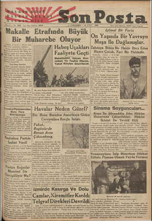  BÖBALKAN GOZÜ H A ERARN WW LAĞ HALKIN DİLİ ()—No — No 1980 Ya NYau lt l:l:fonn mo: — ÇARŞAMBA — 5 ŞUB Makalle Etrafında Büyük