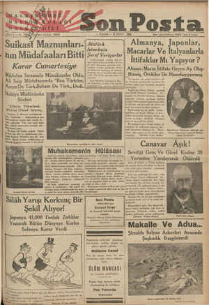     İLAL HATI İA KAY NŞ ozü ırq ULA ĞI DILI Se'ıcf)_. Suıkas Karar Cumartesıye Müdafaa Sırasında Münakaşalar Oldu, Ali Saip