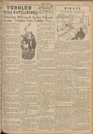  | TÜRKLER '|ROMA KAPILARINDA C Yi e ÜN 9/2/936 Azanı Gerhart Ellert Çeviren: —Arif Cemil Şehirden Mütemadi Sesler Yükseli- &|