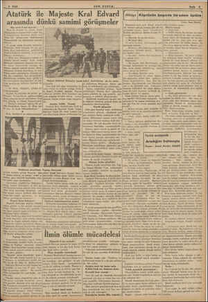  DL 8 Eylül SON POSTA- n “Atatürk ile Majeste Kral Edvard (Baş tarafı 8 inci sayfada) Kral da, Atatürk de, fotoğ- fafçılarının
