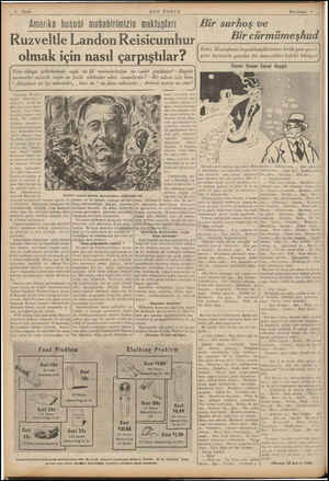  / Sayfa ŞPNL KONT Ka — ea Amerika hususi muhabirimizin mektupları Ruzveltle Landon Reisicumhur olmak için nasıl çarpıştılar?