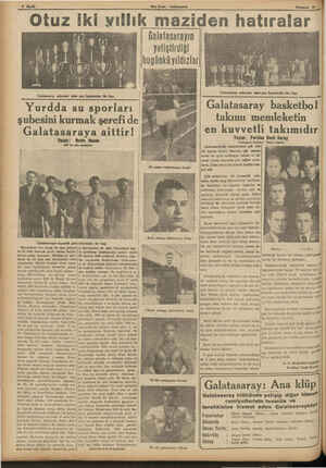    2 Sayfa Otuz iki | | huuünküyıldızlar Son Posta - Galatasaray ıllık maziden hatıralar yetiştirdiği Temmuz 31 Galatasaray