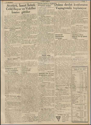  Atatürk, İsmet 'İhîfniî; ü 9 Celâl Bayar ve Vekiller -- İzmi ittiler — İzmire gitt — ĞAL ASA K— ânıharbi - (Baş tarafı 1 inci