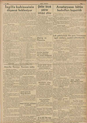        17 Mart Londra 17 (A.A.) — B. Eden'in efkârı. na makes olduğu zannolunan Yorkşayr Post gazetesi, azası mahdud mikdarda