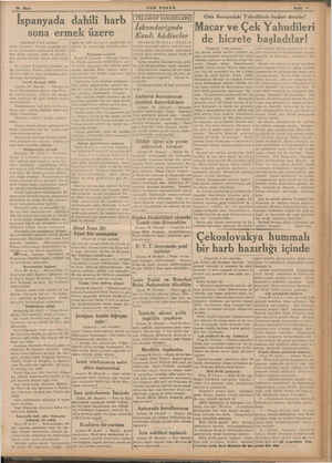    T Bb Orta Avrupadaki Yahudilerin başları derdde! l TELGRAF HABERLğ I 29 Mart İspanyada dahili harb sona ermek üzere...