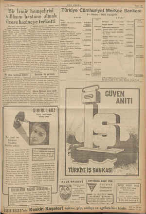    Nisan iBır İzmir h villâsını hastane olmak üzere hazineye terketti (Baş tarafı 5 inci sayfada) Sabiha Gökçen ve Tireliler