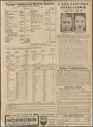  21 Yemmuz soN POSTA Türkiye Cgmhuriyet Merkez Bankası 1 - Temmuz - 1938 Vaziyeti AKTİE 11155409 — 24130582060 YASIĞTAA, — A