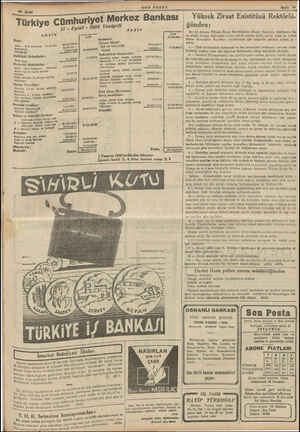  Türkiye Cgl AKTİF Kasa: Altın : Bafi kilogram — 17,187501 BANKNOT UFAKLIK Dahildeki Muhabirler t Türk ilrası Hariçteki...
