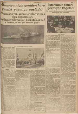    gemisi yapmıya başladı? Almanların yeni kuvvetlerle büyüyecek ' olan donanmaları giltere ve Sovyetleri korkutabilir mi?...