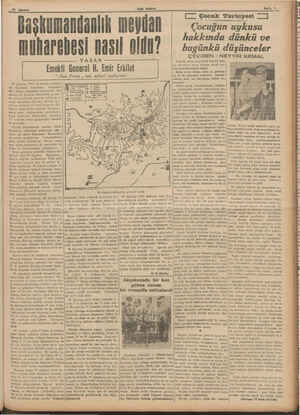    SON POSTA Sayfa ? Daşkumandanlık meydan muharebesi nasıl oldu? i E 29 Ağustos 1922 de birinci ordumu Zun dördüncü kolordusu