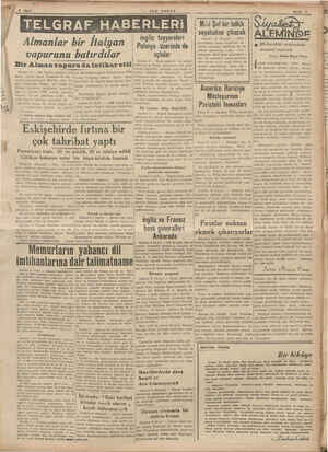   > SON POSTA Almanlar bir İtalyan vapurunu batırdılar Bir Almanvapuruda intihar etti Londra 8 — Bir İngiliz vapuru, üçüJnın