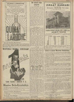    | SON POSTA Bir haftalık radyo programı PAZAR 7/7/1949 830: Program, ve memleket GUINA LAROCHE Terkibinde Kırmızı Kınakına