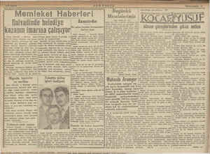    — vos — Birinciteşrin 2 Memleket Haberleri ENAM eee piz | Meselelerimiz (Bas tarafı 8/1 de) çinde her türlü vesaitten...