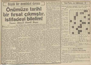    ci Büyük hir memleket davası Önümüze tarihi bir fırsat çıkmıştır, istifadevi bilelim! Yazan: Ahmed Hamdi Başar hali #di,