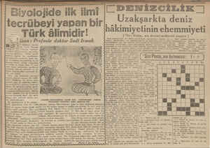  VAAZ Biyolojide ilk ilmi tecrübeyi yapan bir - Türk âlimidir! X ” 5 — BY 5 .. . yuk izan : Profesör doktor Sadi Irmak vi Me