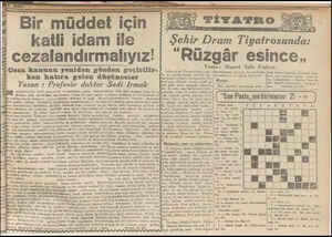  YA Bir müddet için : katli idamile icezalandırmalıyız! Ceza kanunu yeniden gözden geçirilir- ken hatıra gelen düşünceler...