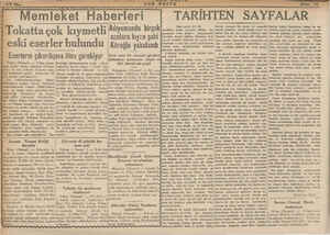  472 Say. a m Wemleket Tokatta çok kıymetli eski eserler bulundu Eserlerin çıkarılış Tokat (Hetmmi) — Etiler zama! kadar...