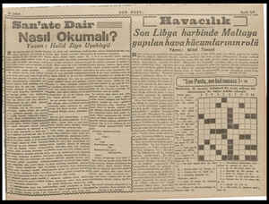  SON POST. Samn'ate Dair Nasıl Okumalı | Ekav silikiniii Sayfa 3/1 .vacılık | ? Son Libya harbinde Maltaya yapılan hava...