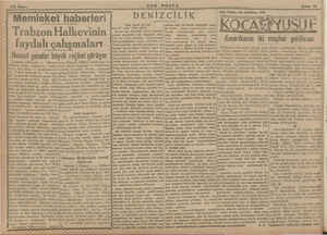  4/2 Sayı. SON POSTA Memleket haberleri DENİZCİLİK Trabzon Halkevinin faydalı çalışmaları Hususi geceler büyük rağbet görüyor