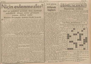    22 Şuba Ma i ze SON POSTA v Sayfa 3/1. Du L.Sıhhi bahisler” | o o Bl Niçin evlenmezler? | pöhrer | SONELİSLERİEZ Hal ve...