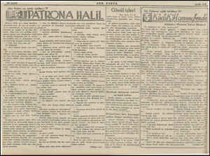  73 Şubat «San Postam nan tarihi tefrihası: 23 PATRONA HALİL - Patrona Bali, açını sokak kişesinde sabırsızlamıyordu. Bir dala