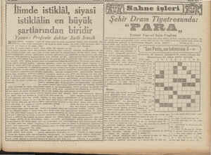    İlimde istiklâl, siyasi şartlarından biridir “EPA EAA, Yazan: Nusret Safa NM Yazan: Profesör doktor Sadi Irmak tl Pan...