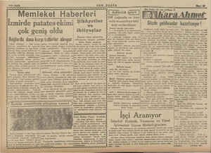  4/2 Sayfa SON POSTA İzmirde patates ekimi çok geniş oldu kalarına er yerde mahalli mücadele istan ER | mide ük | patateslerin