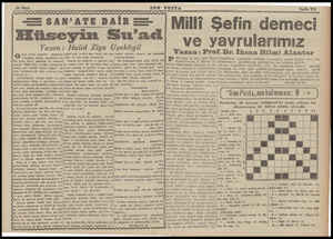  SON POSTA (EN ? -z SAN'ATE DAİR - Elüseyin Su'ad Yazan: Halid Ziya Uşaklıgil okuyunca İisimle kırk senelik desi Su'ad pek...