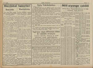    4/2 Sayta Ğ SON POSTA Nisan 3 Memleket haberleri * ... Nefa Vekâletinden: Milli piyango çekildi 1 — Malaya su işleri...