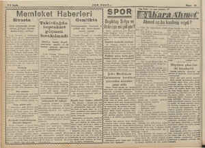    1/2 Sayfa Memleket Haberleri SON POST. 7 Sivasta ((7777-““a Gemlikte ir Tekirdağda | e Beşiktaş Sofya ve Ekim seferberliği