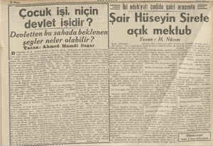     Çocu devlet işidir ? Devletten bu sahada beklenen şeyler neler olabilir ? Yazan: Ahmed Hamdi Başar ri 'Kaldı ki biz her