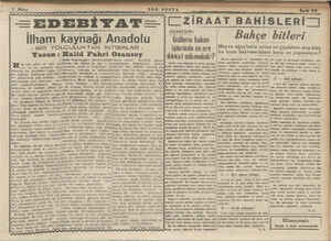  (ZZİRAAT BAHİSLERİ J ÇİÇEKÇİLİK: Güllerin bakım işlerinde ne.ere dıkkat edismelidir? — EDEBİYAT — İlham kaynağı Anadolu - BİR