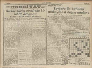  Sek : 3 —EDEBİYAT—| Birkaç şiirim etrafında bir bü UY G Haşimiu pek meşhur «Şiirde iphams nazariyesinden kutarası: bahsetmiş