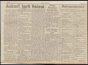  2 Eylül Sayfa 4/1 ——— Askeri terfi Yüksek tasdika | İktiran eden 30| Afm Suner, Nuradün Tantekin, Kezazi| Ağustos askeri...