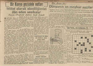    | Bir Konya gezisinin noları Millet olarak ebediliğimizi ilân eden vesikalar Yazan : Profesör doktor Sadi Irmak ii...