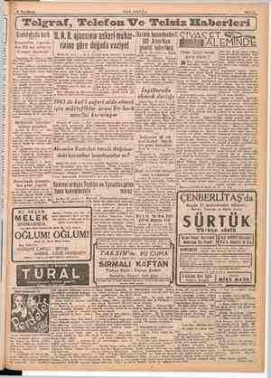    27 İkincikânım | Telgraf, 'Felefon Ve 'Telsiz Haberleri | İj SON PO STA Sayfa 3 3 " LI . . Uzakdoğuda harb ID. N. B....