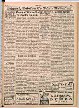       SON: POSTA Sayfa 3 20 Nisan | Teloraf, Telefon Ve 'Telsiz Haberleri | Hitlerin yıldönümü Vilson dünlitayan ki | Askeri