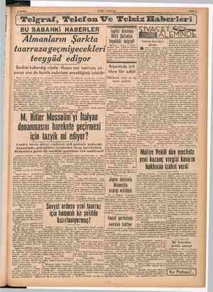         8 Haziran SON POSTA Sayfa 3 ( Telgraf, 'Telefon Ve Telsiz Haberleri | BU SABAHKİ HABERLER Almanların Şarkta faarruza