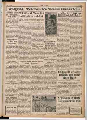  22 Temmuz, SON POSTA Savfa 3 | Telgraf, Telefon Ve Telsiz İlaberleri İ takar İM; Hitler M. için 5 5 ğ mülâkatının akisleri