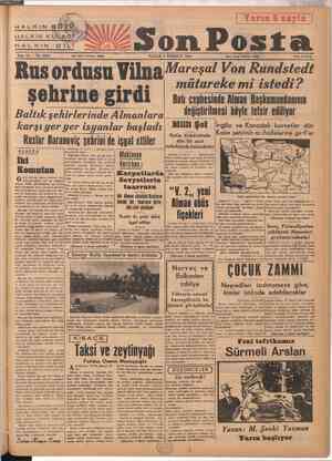       HALKIN KÜĞ HALKIN DİLÜ ii HALKIN sö pa & Sene 14 — No, 5002 Yazı İşleri Telefonu; 20203 PAZAR 9 TEMMUZ 1944 Rus ordusu