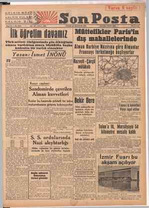    HALKIN GÖ Sene 15 No BOA İk üren davamız zü Son Posta © PAZAR2 2) AĞUSTOS 1944 0 AĞUSTOS 1944 1944 Türk milleti...