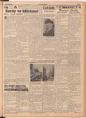    Oo. A Clark Gable Ni ira Saray ve h kümet Artist şer zan Si adi çen “in N Ediz Midhat Cemal KUNTAY 777 | yen Dürari-i duçar