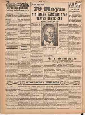  Bir eczacı | : ” birkaç satır konuştuk | | Niayıs merkel aDii li ATATÜRK'ÜN SAMSUNA AYAK | > BASTIĞI BÜYÜK GÜN Yazan: Ziya
