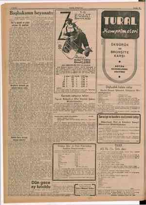      — SON POSTA .— Aralık 19 — Başbakanın b beyanatı: (Baştarafı 7 inci iikan menin muvafık olacağını mütalâa ediyoruz. Her