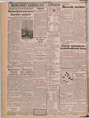  HİKAYE: HABERLERİ iye p TEMMUZ - 1948 - CUMARTESİ Su sıkıntısına çare olmak üzere | ICA nehir Babaeskide kuyuları açılıyor e