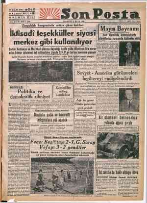    HALKIN GÖZÜ HALKIN KULA HALKIN Dİ Sene 19 — No. 5637 -- 1100 ĞI LI a. PAZARTESİ 2 MAYIS 1949 sa TENA AYISI Zonguldak...