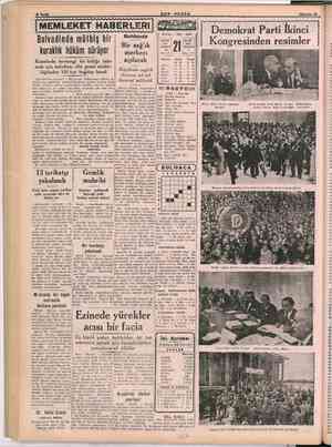    SON “POSTA Haziran 21 Demokrat Parti İkinci Kongresinden resimler Haziran - 1949 - SALI il i Buldanda Bolvadinde müthiş bir