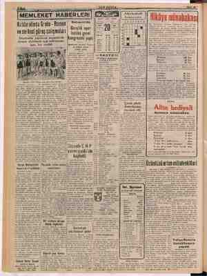    a zammı —— Ocak 25 X MEMLEKET HABERLERİ | |İZ28 OÇAK . 1958 - CUMA di | Altın hediyeli « bulmacamız Hikâye müsabakas i ri