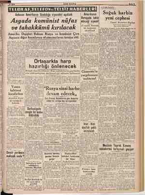    TELERAF,TELEFONvTELSİZ HABERLERİ NE Acheson Amerikanın Uzakdoğu siyasetini açıkladı Amerikanın Soğ uk sek ... .. eni...